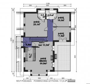 Dom i Biuro 144 - gotowy projekt budowlany - rzut - 2